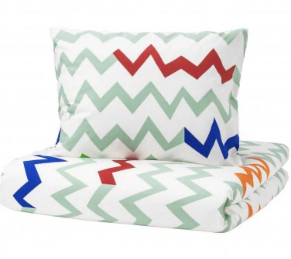 STILLSAMT Twin Duvet Cover and Pillowcase 100% Cotton Multi Color Abstract NEW